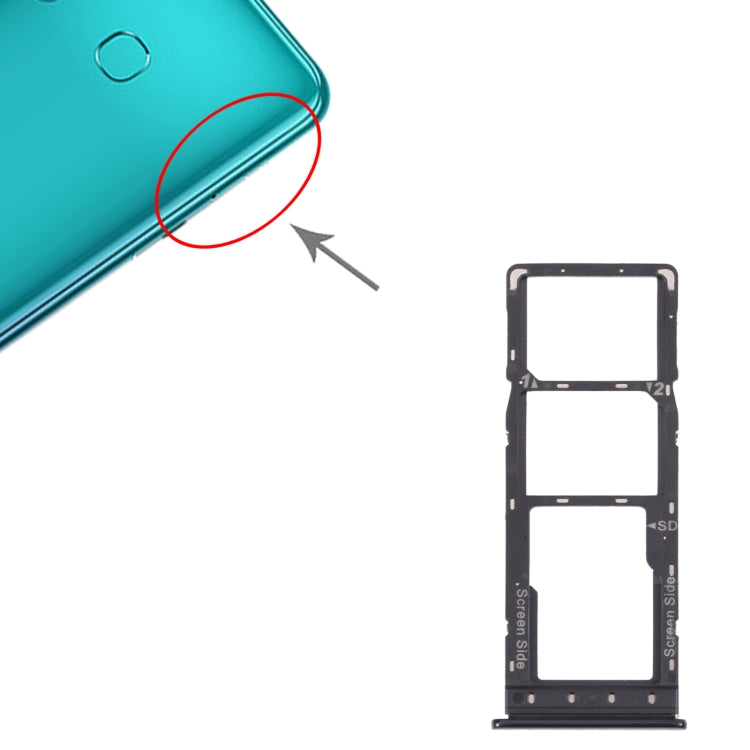 For Infinix Zero 8 X687 SIM Card Tray + SIM Card Tray + Micro SD Card Tray (Black) - free shipping - PMc TechLife - Order now!