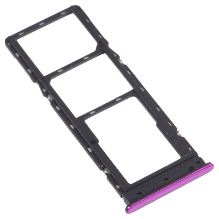 For Tecno Spark 4 Lite KC8S SIM Card Tray + SIM Card Tray + Micro SD Card Tray (Purple) - Card Tray by PMc TechLife | Online Shopping South Africa | PMc TechLife | Buy Now Pay Later Mobicred