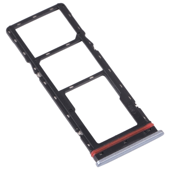 For Tecno Camon 16 Premier CE9 CD6J SIM Card Tray + SIM Card Tray + Micro SD Card Tray (Silver)