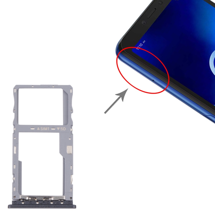 SIM Card Tray + Micro SD Card Tray For T-Mobile REVVL 4+ 5062 5062W 5062Z(Grey) - For T-Mobile by PMc TechLife | Online Shopping South Africa | PMc TechLife | Buy Now Pay Later Mobicred