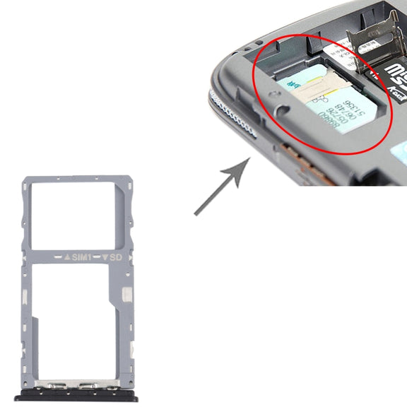 SIM Card Tray + Micro SD Card Tray for T-Mobile Revvl 4+ 5062 506W 5062Z(Black)