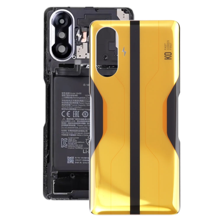 Glass Battery Back Cover for Xiaomi Redmi K40 Gaming(Yellow) - Back Cover by PMC TechLife | Online Shopping South Africa | PMC TechLife