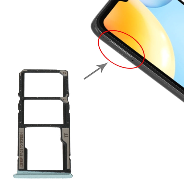 SIM Card Tray + SIM Card Tray + Micro SD Card Tray For Xiaomi Redmi 10C/Redmi 10 India/Poco C40(Green) - Card Tray by PMc TechLife | Online Shopping South Africa | PMc TechLife | Buy Now Pay Later Mobicred
