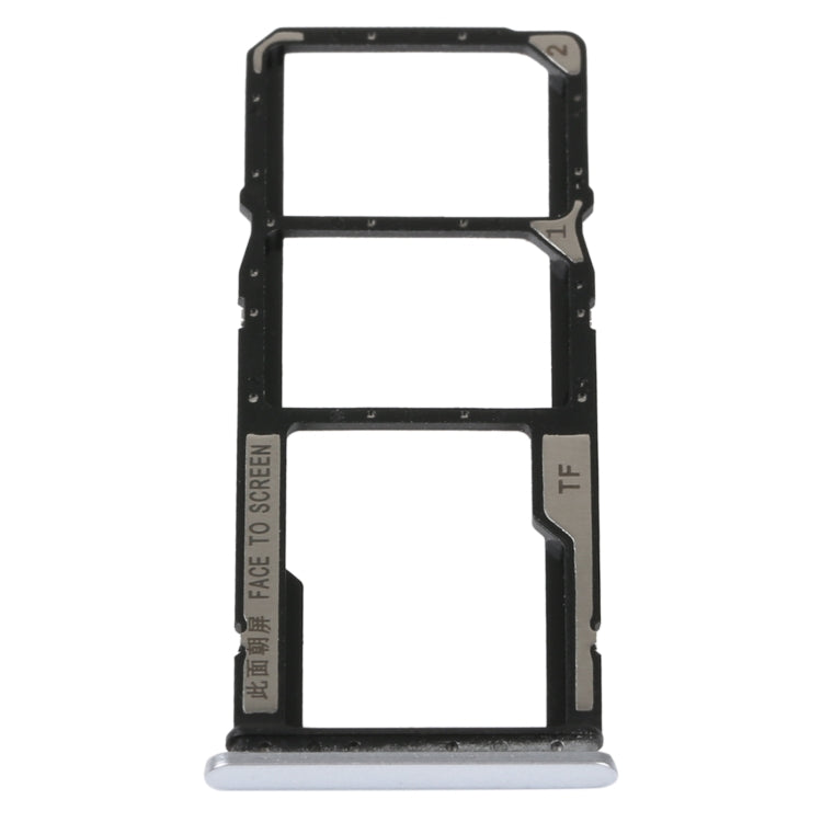 SIM Card Tray + SIM Card Tray + Micro SD Card Tray For Xiaomi Redmi 10A (Silver) - Card Tray by PMc TechLife | Online Shopping South Africa | PMc TechLife | Buy Now Pay Later Mobicred