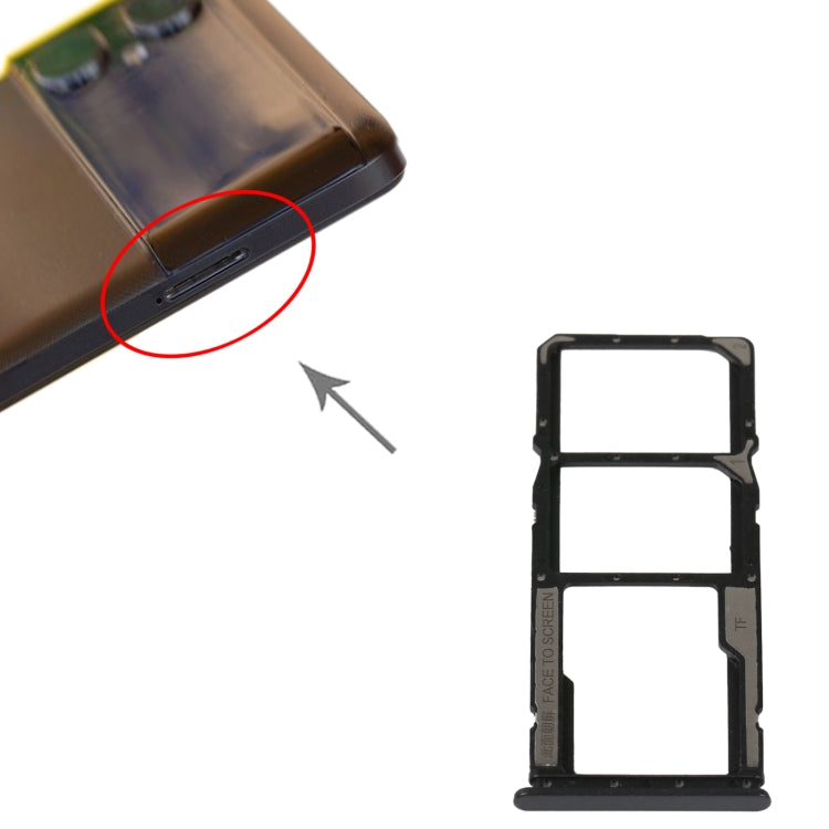 SIM Card Tray + SIM Card Tray + Micro SD Card Tray For Xiaomi Poco M4 5G/Poco M4 5G India/Redmi Note 11R(Black) - Card Tray by PMc TechLife | Online Shopping South Africa | PMc TechLife | Buy Now Pay Later Mobicred