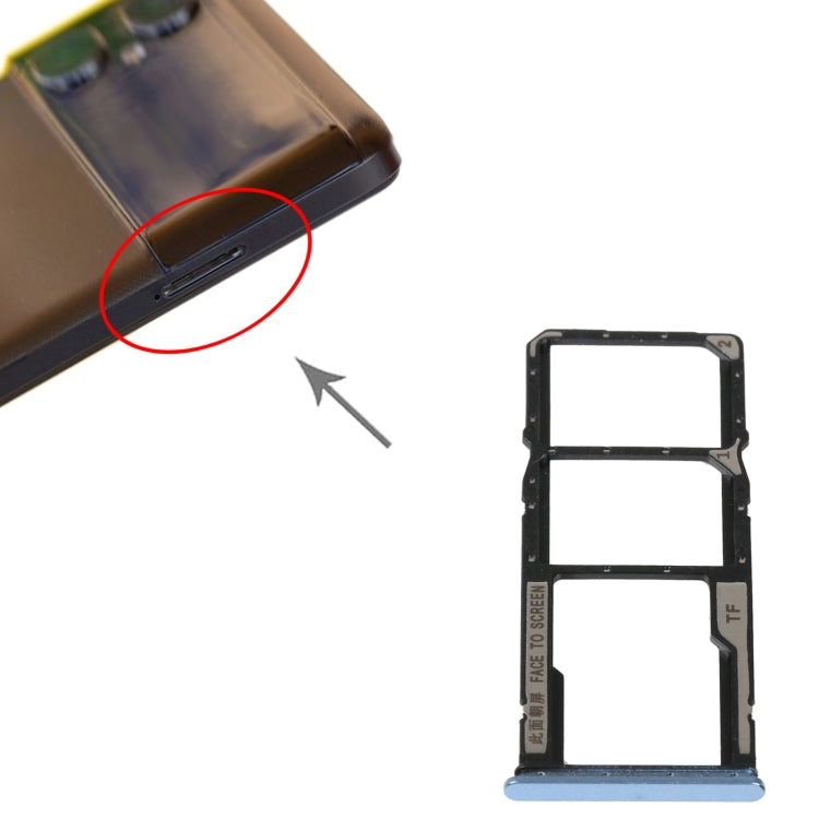 SIM Card Tray + SIM Card Tray + Micro SD Card Tray For Xiaomi Poco M4 5G/Poco M4 5G India/Redmi Note 11R(Blue) - free shipping - PMc TechLife - Order now!