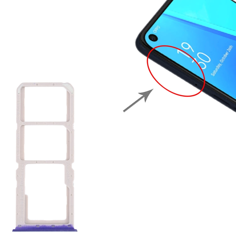 For OPPO A52 4G SIM Card Tray + SIM Card Tray + Micro SD Card Tray (Blue) - Card Socket by PMc TechLife | Online Shopping South Africa | PMc TechLife | Buy Now Pay Later Mobicred