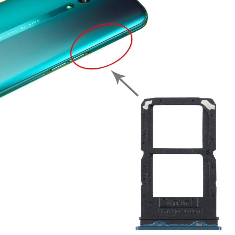 For OPPO Reno SIM Card Tray + SIM / Micro SD Card Tray (Green) - Card Socket by PMc TechLife | Online Shopping South Africa | PMc TechLife | Buy Now Pay Later Mobicred