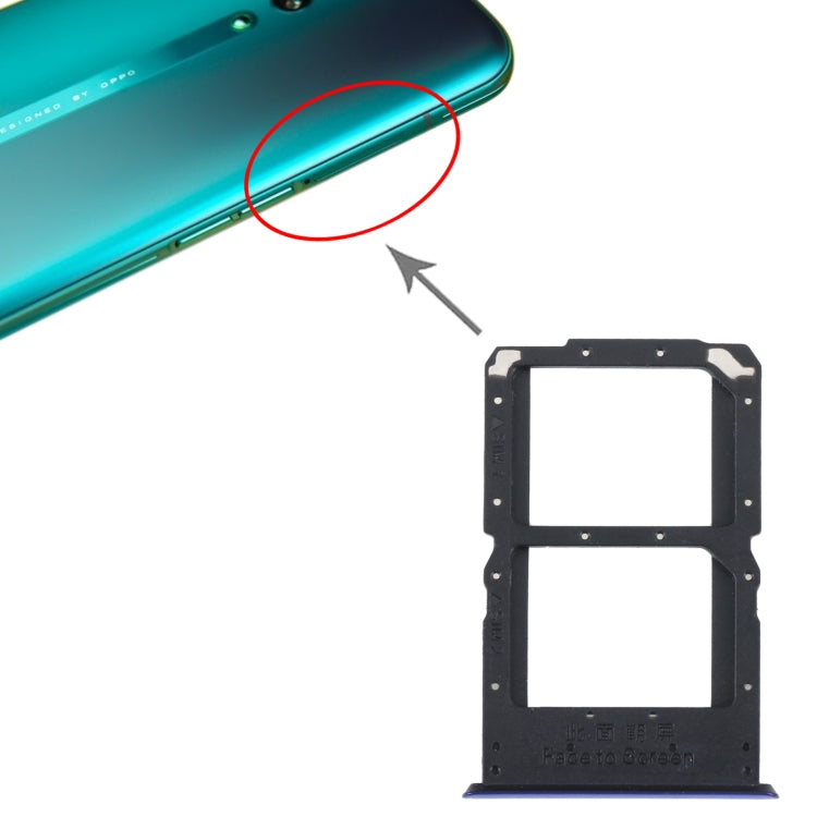 For OPPO Reno SIM Card Tray + SIM / Micro SD Card Tray (Blue) - Card Socket by PMc TechLife | Online Shopping South Africa | PMc TechLife | Buy Now Pay Later Mobicred