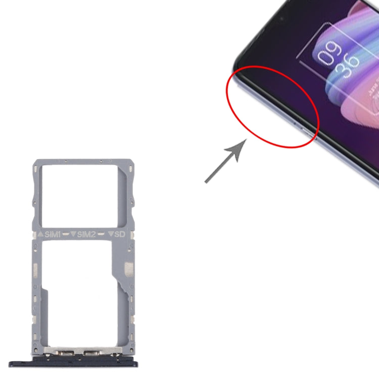 For TCL 10 SE T766H Original SIM Card Tray + SIM / Micro SD Card Tray(Black) - For TCL by PMC TechLife | Online Shopping South Africa | PMC TechLife | Buy Now Pay Later Mobicred