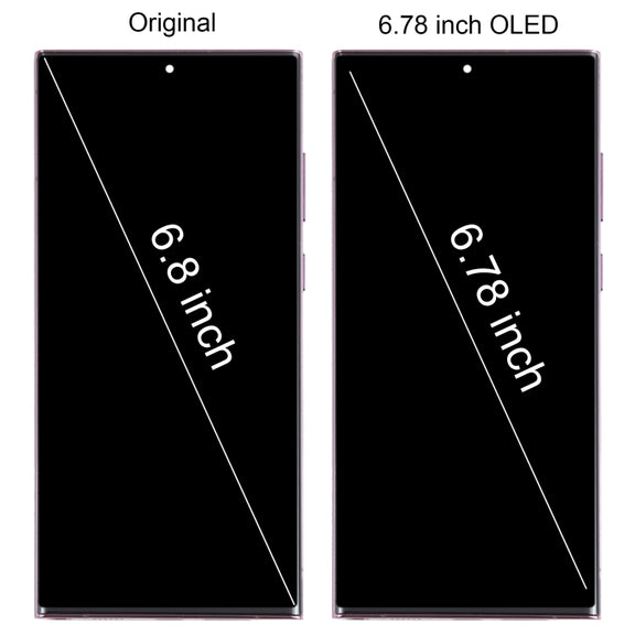 For Samsung Galaxy S22 Ultra 5G SM-S908B EU Edition 6.78 inch OLED  LCD Screen Digitizer Full Assembly with Frame (Purple)