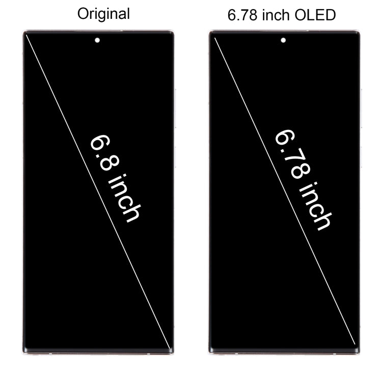 For Samsung Galaxy S22 Ultra 5G SM-S908B EU Edition 6.78 inch OLED  LCD Screen Digitizer Full Assembly with Frame(Silver)
