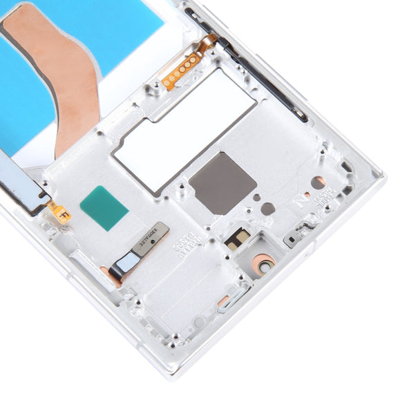 For Samsung Galaxy S22 Ultra 5G SM-S908B EU Edition 6.78 inch OLED  LCD Screen Digitizer Full Assembly with Frame(Silver)