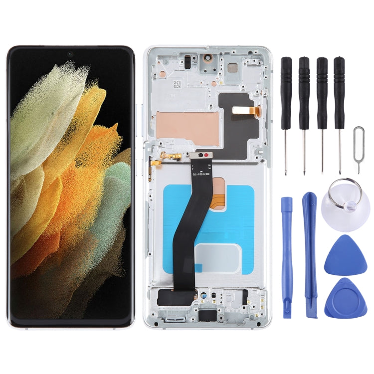 OLED LCD Screen For Samsung Galaxy S21 Ultra 5G SM-G998B Digitizer Full Assembly with Frame, Display Size: 6.78 inch (Silver) - free shipping - PMc TechLife - Order now!