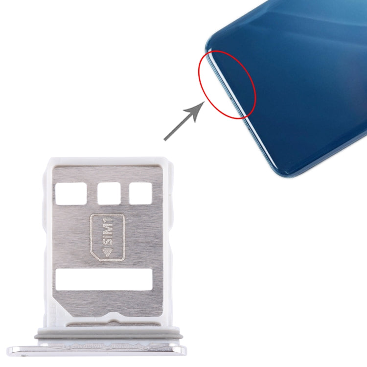 For Huawei P60 Art SIM + NM Card Tray (Silver) - Card Socket by PMc TechLife | Online Shopping South Africa | PMc TechLife | Buy Now Pay Later Mobicred