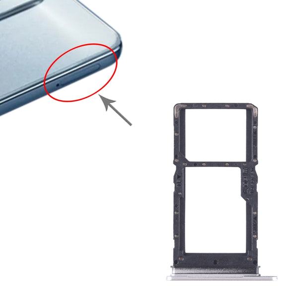 For Honor Play 30 SIM + SIM / Micro SD Card Tray (Silver)