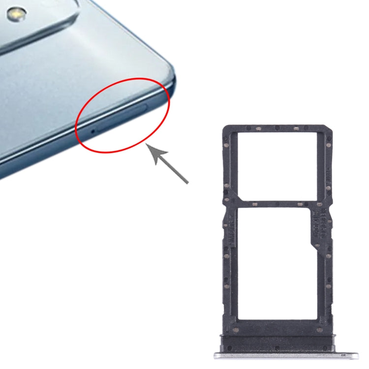 For Honor Play6T SIM + SIM / Micro SD Card Tray (Silver)