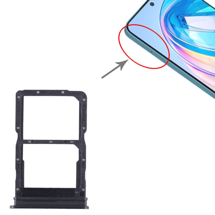 For Honor X8a SIM + SIM Card Tray (Black) - Card Socket by PMc TechLife | Online Shopping South Africa | PMc TechLife | Buy Now Pay Later Mobicred