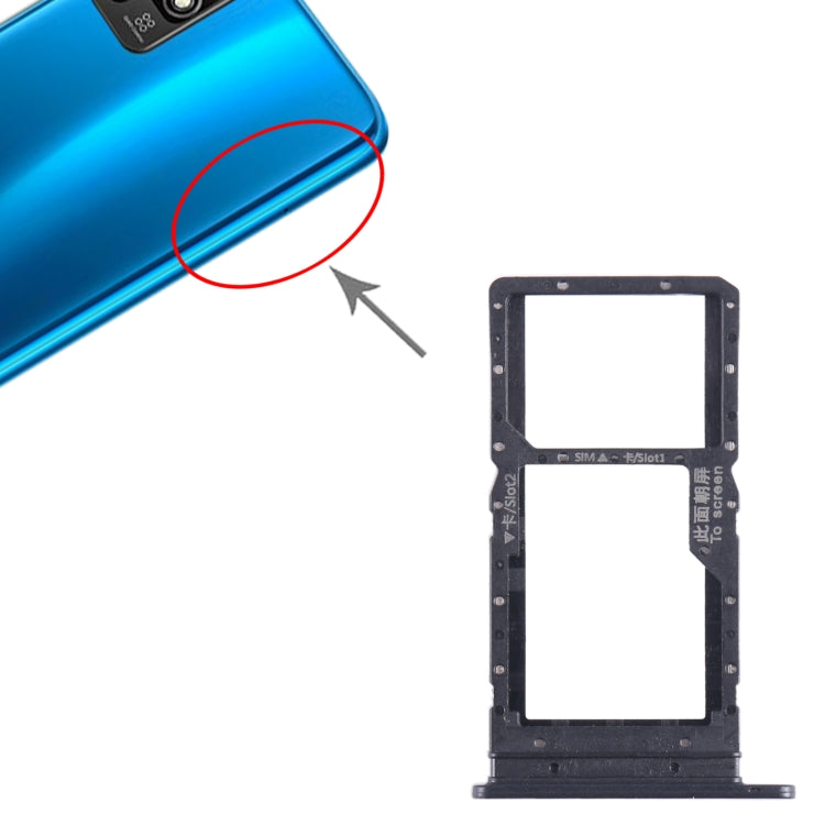 For Honor Play 5T SIM + SIM Card Tray (Black) - Card Socket by PMc TechLife | Online Shopping South Africa | PMc TechLife | Buy Now Pay Later Mobicred
