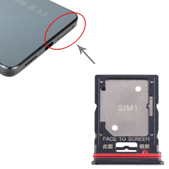 For Xiaomi Redmi K50i SIM Card Tray + SIM Card Tray / Micro SD Card Tray (Black)