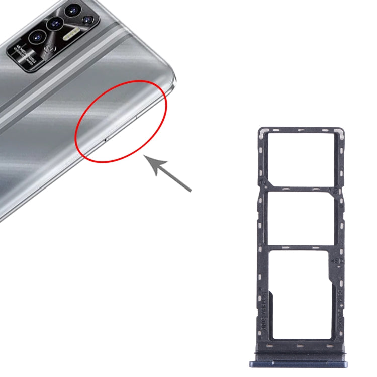 For Tecno Pova 2 SIM Card Tray + SIM Card Tray + Micro SD Card Tray (Dark Blue) - Card Tray by PMC TechLife | Online Shopping South Africa | PMC TechLife