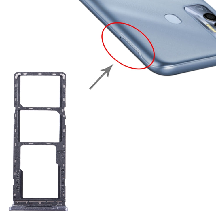 For Tecno Spark 7T SIM Card Tray + SIM Card Tray + Micro SD Card Tray (Black) - Card Tray by PMC TechLife | Online Shopping South Africa | PMC TechLife