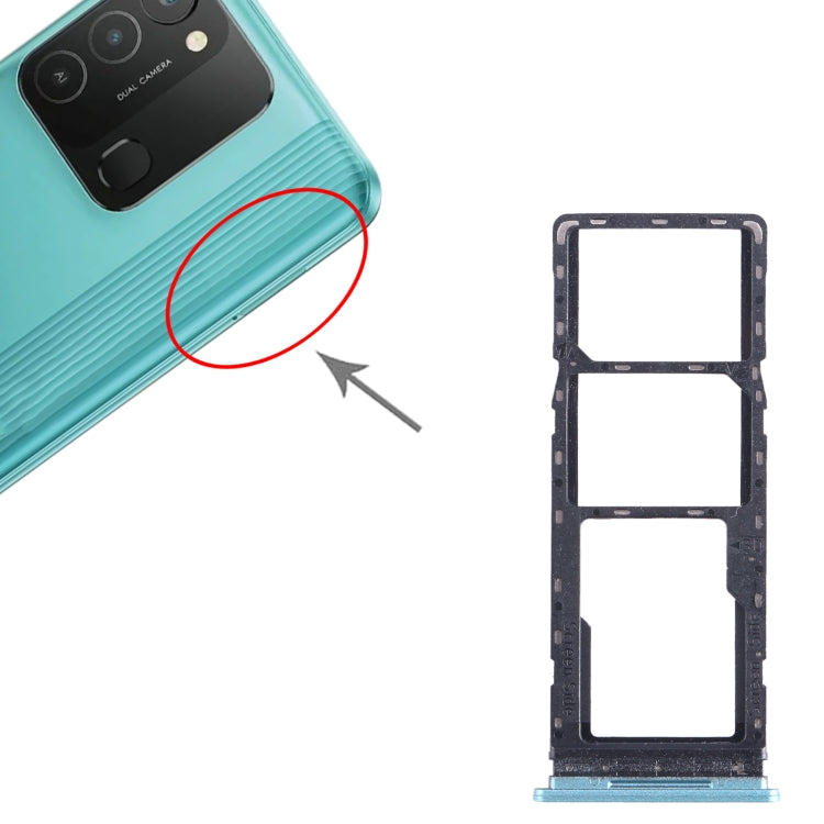 For Tecno Spark 8C KG5k SIM Card Tray + SIM Card Tray + Micro SD Card Tray (Green) - Card Tray by PMC TechLife | Online Shopping South Africa | PMC TechLife