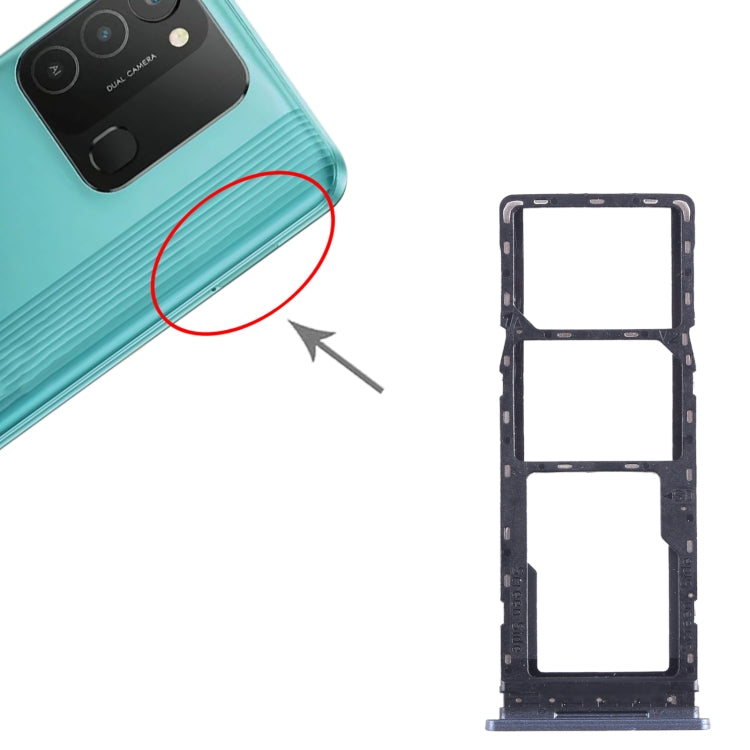 For Tecno Spark 8C KG5k SIM Card Tray + SIM Card Tray + Micro SD Card Tray (Blue) - Card Tray by PMC TechLife | Online Shopping South Africa | PMC TechLife