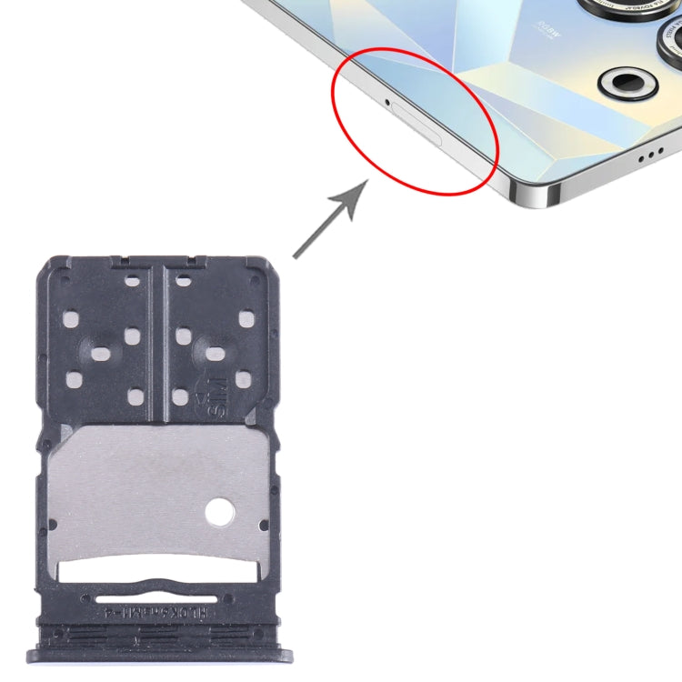 For Tecno Camon 20 Pro SIM Card Tray + Micro SD Card Tray (Silver) - Card Tray by PMC TechLife | Online Shopping South Africa | PMC TechLife