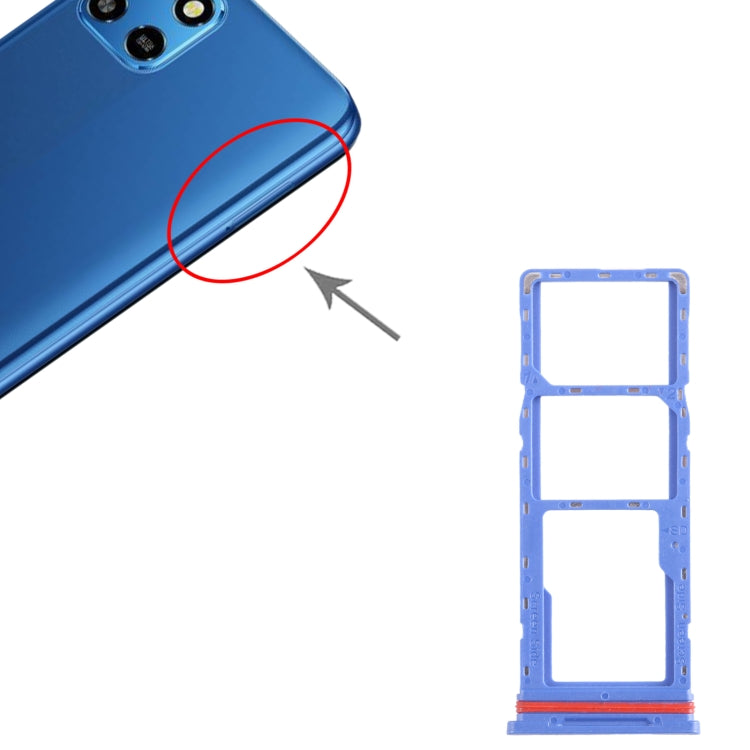 For Infinix Smart 6 HD X6512 SIM Card Tray + SIM Card Tray + Micro SD Card Tray (Dark Blue) - Card Tray by PMC TechLife | Online Shopping South Africa | PMC TechLife