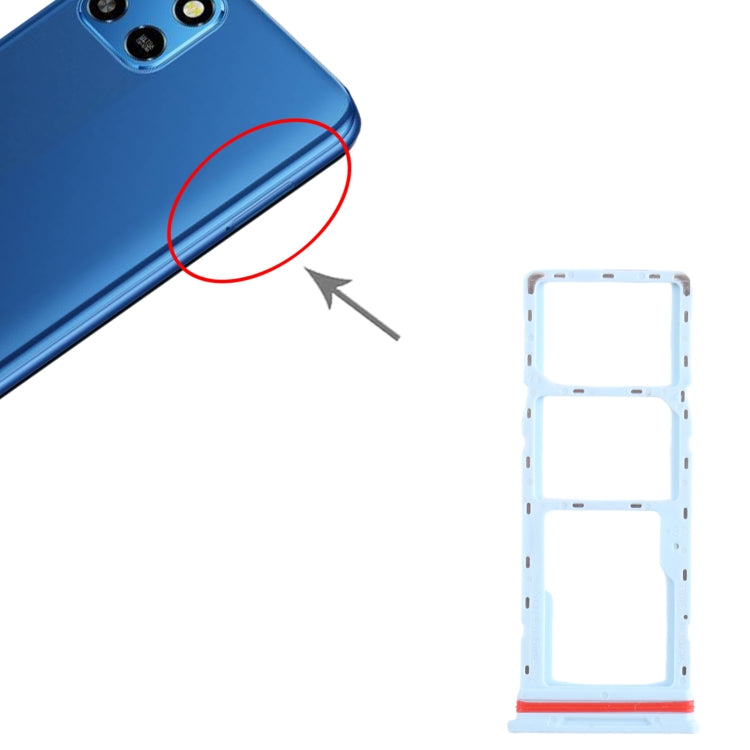 For Infinix Smart 6 HD X6512 SIM Card Tray + SIM Card Tray + Micro SD Card Tray (Baby Blue) - free shipping - PMC TechLife - Order now!