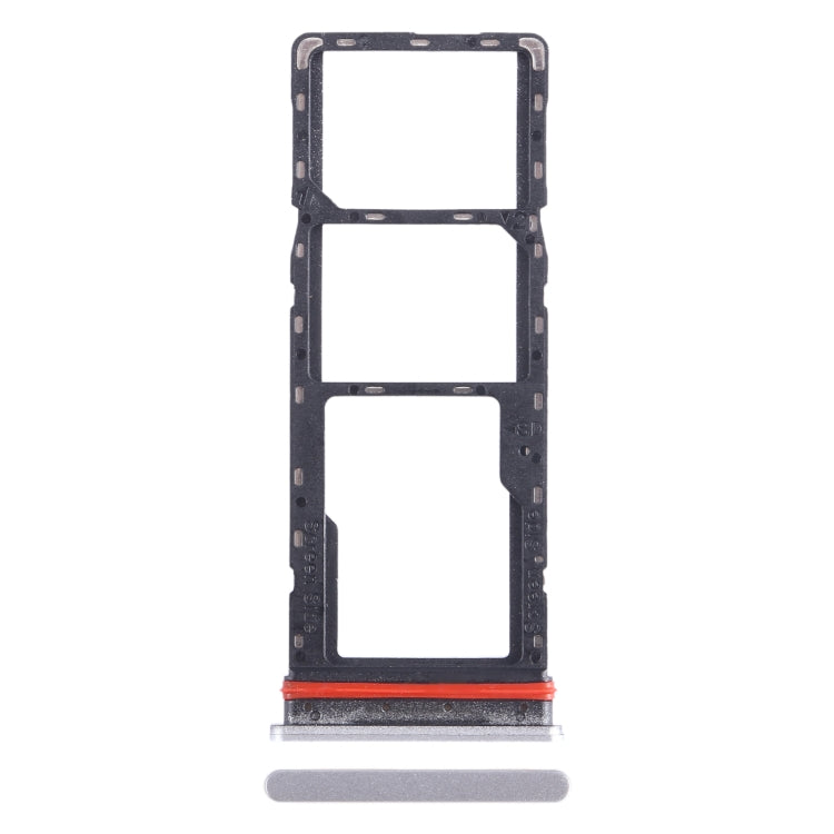 For Infinix Hot 12 X6817 SIM Card Tray + SIM Card Tray + Micro SD Card Tray (Silver) - Card Tray by PMC TechLife | Online Shopping South Africa | PMC TechLife