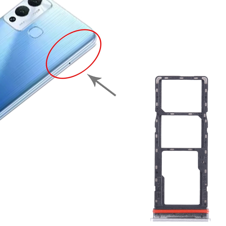For Infinix Hot 12 Play SIM Card Tray + SIM Card Tray + Micro SD Card Tray (White) - Card Tray by PMC TechLife | Online Shopping South Africa | PMC TechLife