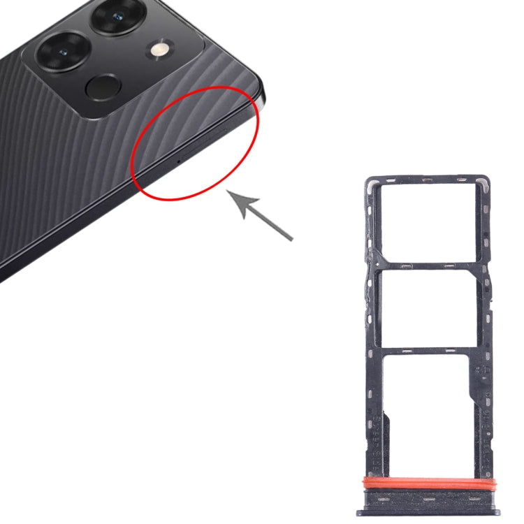 For Infinix Smart 7 X6515 SIM Card Tray + SIM Card Tray + Micro SD Card Tray (Black) - Card Tray by PMC TechLife | Online Shopping South Africa | PMC TechLife