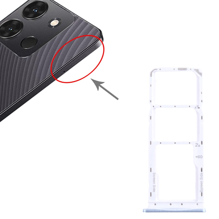 For Infinix Smart 7 India X6517 SIM Card Tray + SIM Card Tray + Micro SD Card Tray (Blue) - Card Tray by PMC TechLife | Online Shopping South Africa | PMC TechLife