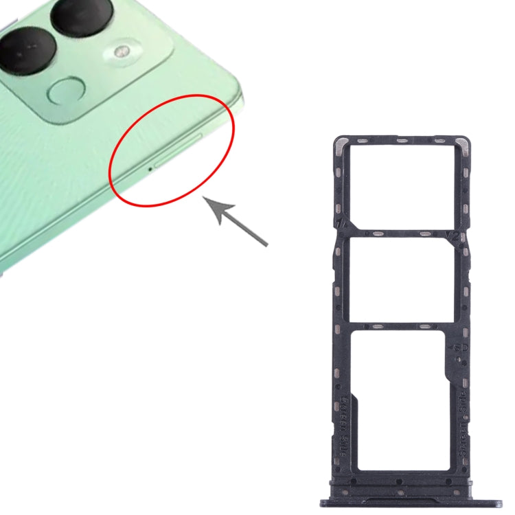For Infinix Smart 7 HD X6516 SIM Card Tray + SIM Card Tray + Micro SD Card Tray (Black) - Card Tray by PMC TechLife | Online Shopping South Africa | PMC TechLife