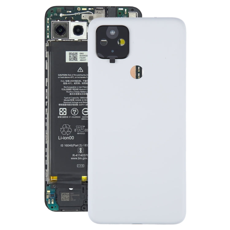 For Google Pixel 4A 5G Battery Back Cover with Camera Lens Cover(White) - Back Cover by PMC TechLife | Online Shopping South Africa | PMC TechLife | Buy Now Pay Later Mobicred