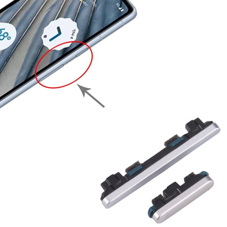 For Google Pixel 7A Power Button + Volume Control Button (Silver) - Others by PMC TechLife | Online Shopping South Africa | PMC TechLife | Buy Now Pay Later Mobicred