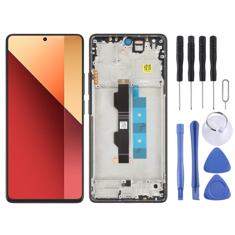 For Xiaomi Redmi Note 13 Pro 4G Original AMOLED Material LCD Screen Digitizer Full Assembly with Frame (Black) - free shipping - PMC TechLife - Order now!