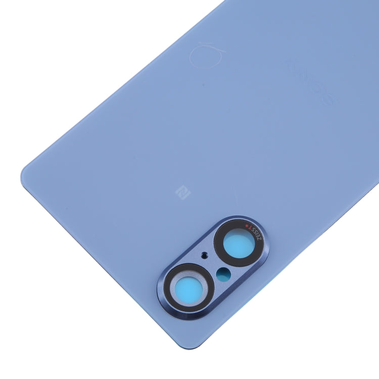 For Sony Xperia 5 V Battery Back Cover with Camera Lens Cover(Blue) - Back Cover by PMC TechLife | Online Shopping South Africa | PMC TechLife | Buy Now Pay Later Mobicred