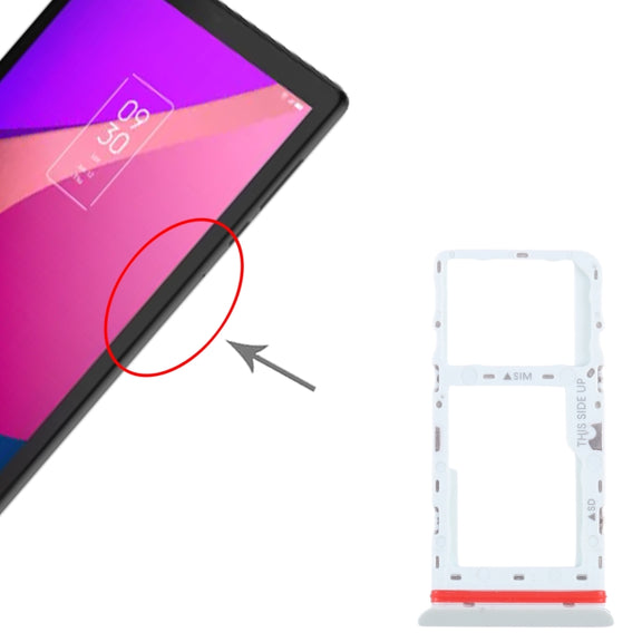 For TCL Tab 10 5G 9183G SIM Card Tray + Micro SD Card Tray (White)