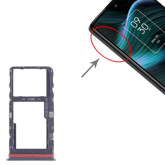 For TCL Stylus 5G T779W SIM Card Tray + Micro SD Card Tray (Black)