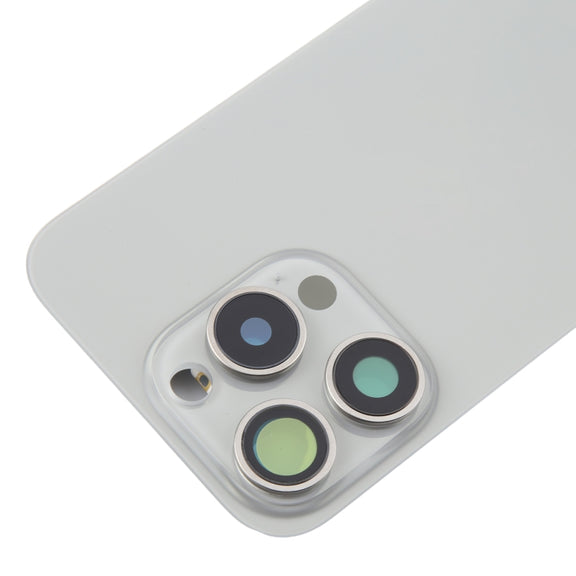 For iPhone 16 Pro Original Glass Battery Back Cover with Camera Lens Cover + MagSafe Magnet(Silver)