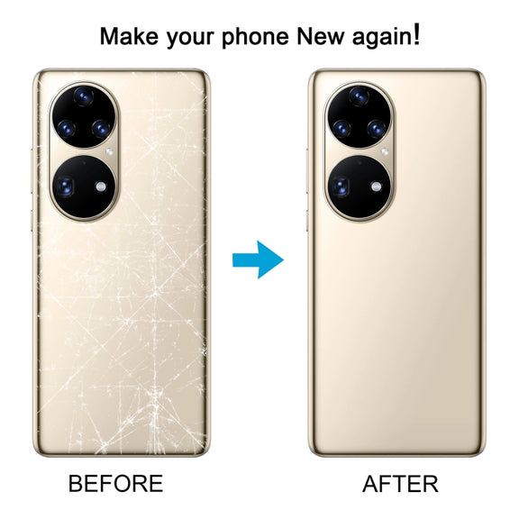 For Huawei P50 Pro Battery Back Cover with Camera Lens(Gold)