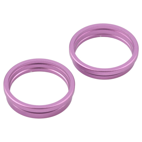 For iPhone 16 2pcs/set Rear Camera Glass Lens Metal Outside Protector Hoop Ring (Purple)