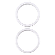 For iPhone 16 2pcs/set Rear Camera Glass Lens Metal Outside Protector Hoop Ring (Silver)