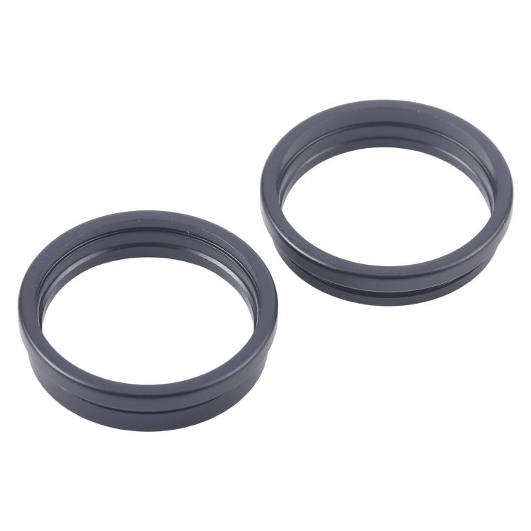 For iPhone 16 Plus 2pcs/set Rear Camera Glass Lens Metal Outside Protector Hoop Ring (Black) - Camera Series by PMC Jewellery | Online Shopping South Africa | PMC Jewellery | Buy Now Pay Later Mobicred