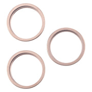 For iPhone 16 Pro Max 3pcs/set Rear Camera Glass Lens Metal Outside Protector Hoop Ring (Gold)