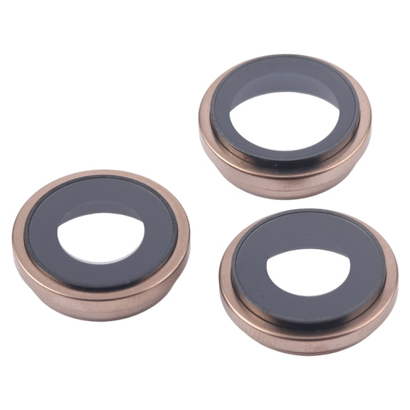 For iPhone 16 Pro Max 3pcs/Set Camera Lens Cover (Gold)