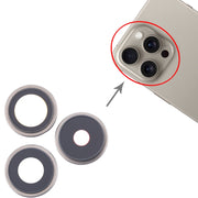 For iPhone 16 Pro 3pcs/Set Original Camera Lens Cover (Silver)